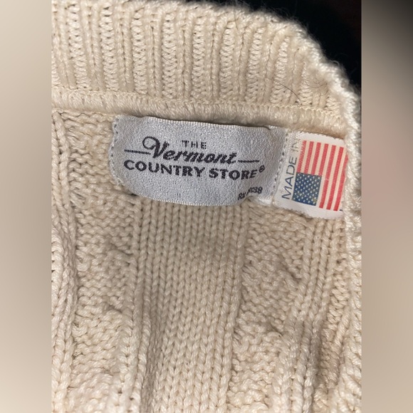 Vermont Country Store Cable Knit Button Down Sweater - Picture 3 of 5